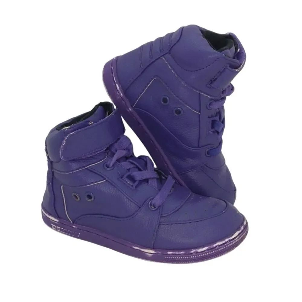 Deezy's Toddler Girls Pre-owned Purple Hi Top Easy Close Sneakers - sz. 5C